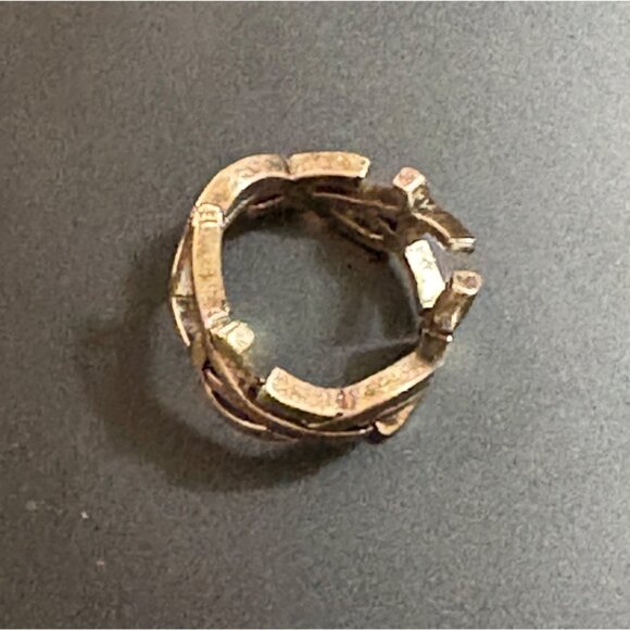YSL Saint Laurent Cassandre Twisted Metal Ring Oxidized Silver Made In Italy 6 - Picture 4 of 10